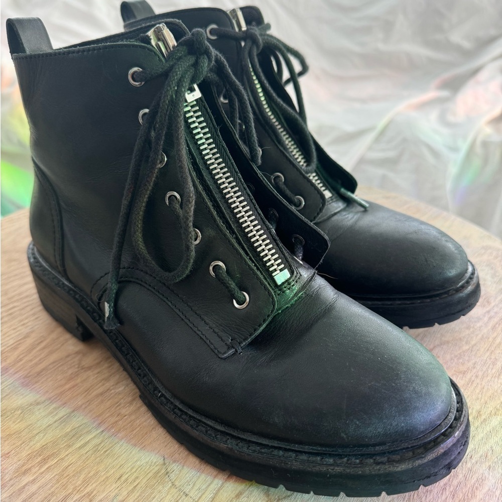 RAG & BONE Cannon Leather Combat Lace Up Boots Size 6 (euro 36.5) - Picture 4 of 10